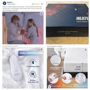 BEDSURE Heated Mattress Pad Full/Queen